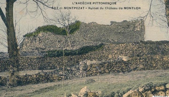ancien Montlaur Ancienne carte postale des ruines du Château de Montlaur