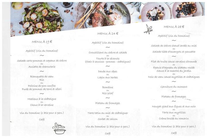 Domaine Olivier de Serres Domaine Olivier de Serres - Brochure générale - Domaine Olivier de Serres - Menus proposés - Verso